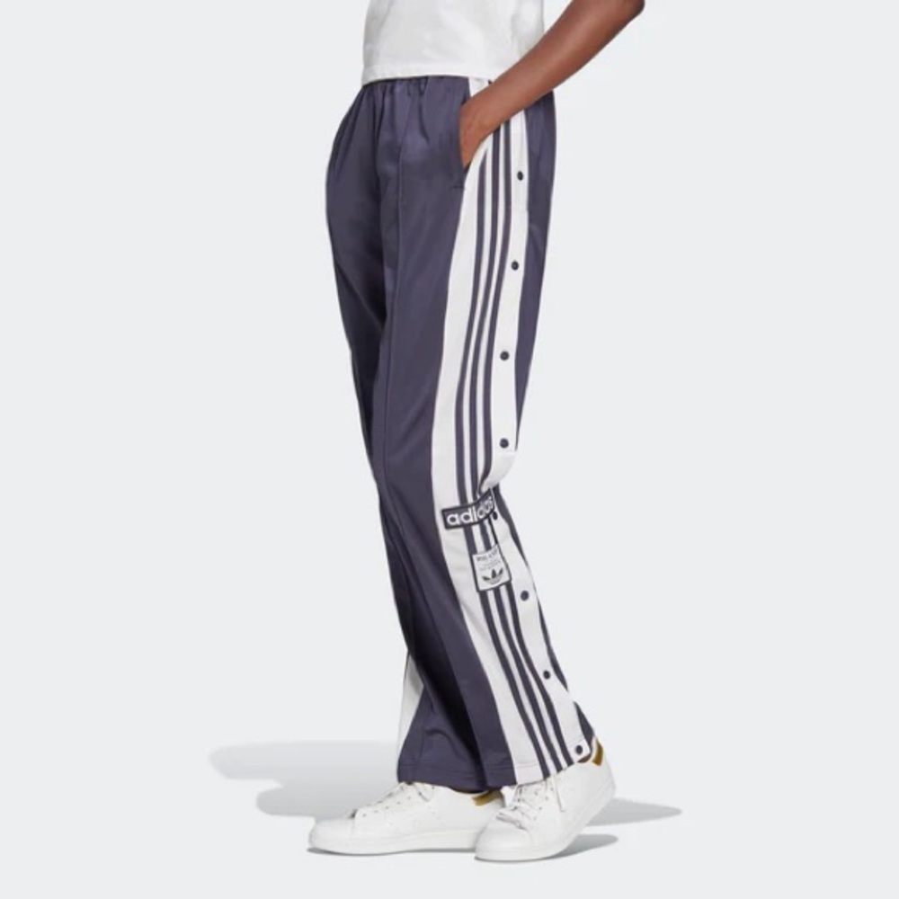 Adidas Navy Track Pants with White Stripes